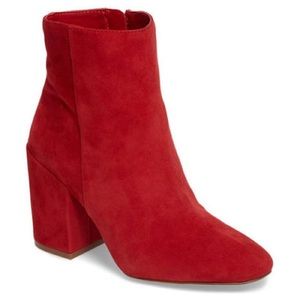 Leather red heel boots